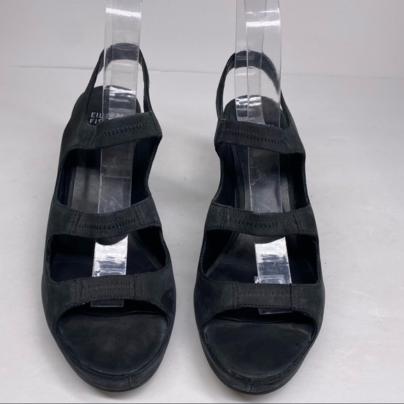 Eileen Fisher Multi Strap Wedge Sandal 8.5 - Picture 2 of 5